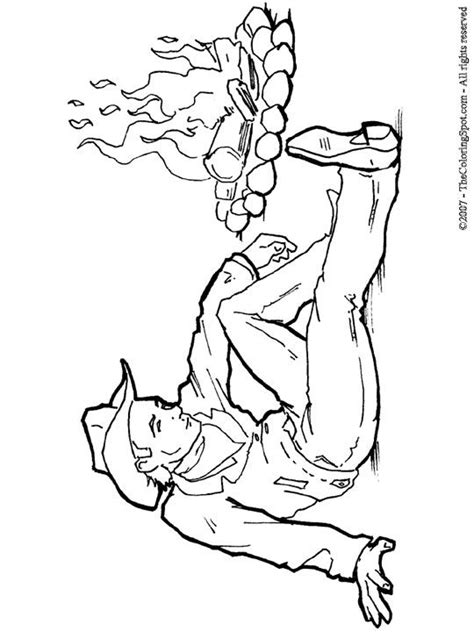 Illustration of rodeo cowboy riding bucking horse bronco on isolated white background cartoon style. Cowboy & Campfire | Free printable coloring pages for kids ...