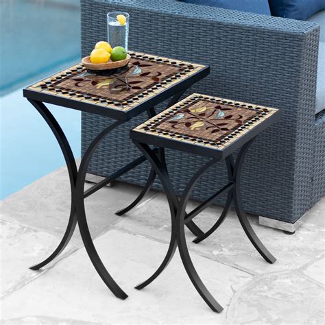 Provence Mosaic Nesting Tables Neille Olson Mosaics Iron Accents