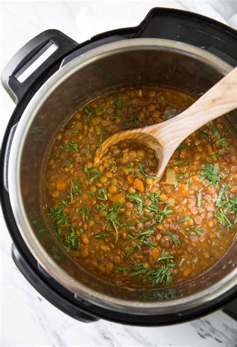 30 Min Instant Pot Vegetarian Lentil Soup Recipe Lentil Soup Recipes Vegan Lentil Soup