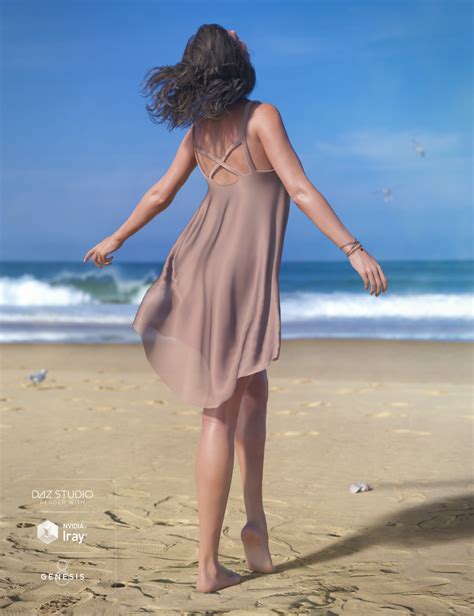 DForce Chiffon Slip Dress For Genesis 8 Female S Daz 3D