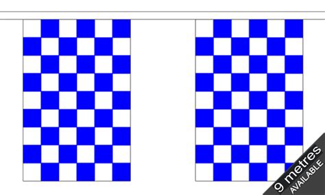 Blue And White Checkered Bunting 9 Metres Flagman