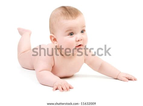 Naked Baby On White Background