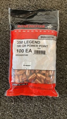 100ct Winchester 350 Legend 180gr Bullets