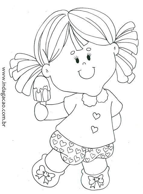 Desenho De Menina Com Picol Baixar Gr Tis Desenho De Menina Desenhos Para Crian As Colorir
