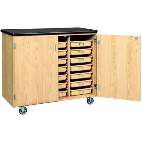Our Science Lab Mobile Wooden Locking Storage Cabinet With 125