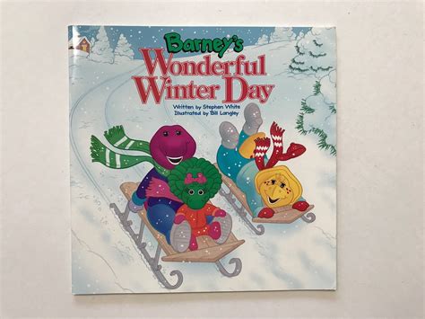 1994 Barneys Wonderful Winter Day Softcover Kids Book Story Etsy