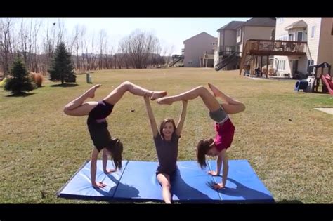 3 Person Stunts Gymnastics Poses Three Person Yoga Poses Acro