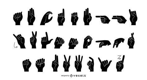 Handcrafted in the usa, your custom name art … Sign Language Alphabet Silhouette - Vector Download