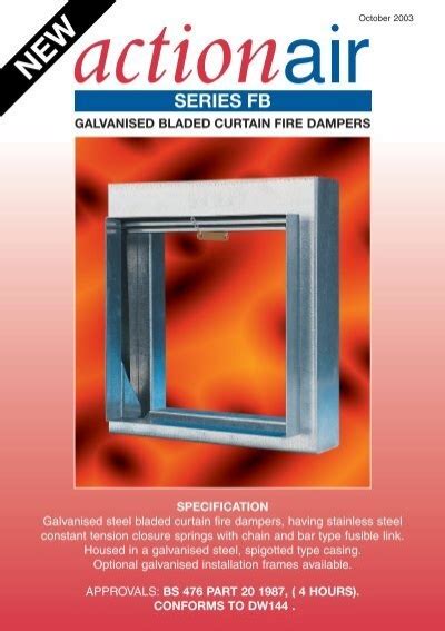 Series Fb Curtain Fire Damper Catalogue Actionair