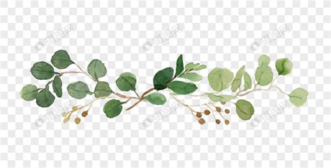 Download Watercolor green plant border vector material png image ...