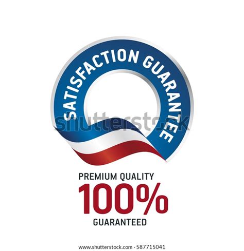 Satisfaction Guarantee Blue Ribbon Label Logo Stock Vector Royalty Free Shutterstock