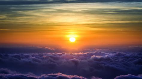 Download 2560x1440 Wallpaper Above The Clouds Nature Sunset Sky