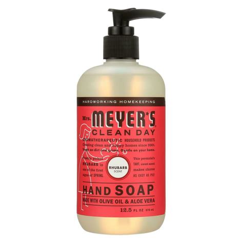 Mrs Meyers Clean Day Liquid Hand Soap Rhubarb 125 Fl Oz Case