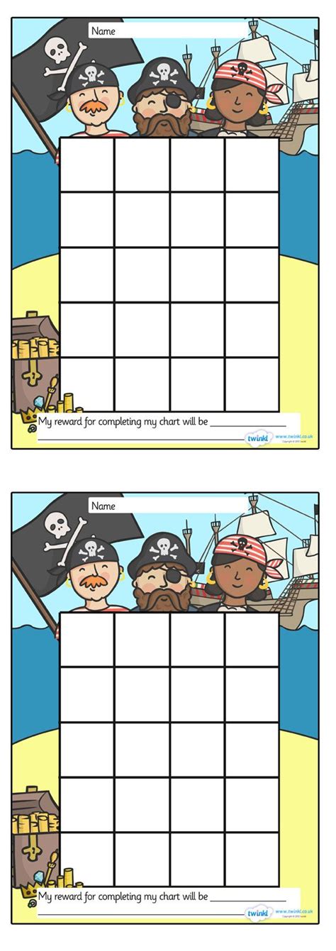 Twinkl Resources Pirate Stickerstamp Reward Chart Classroom