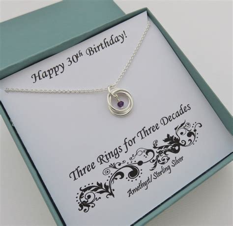 Maybe a skydive or a private surf lesson will thrill her to pieces. 30th Birthday Gift For Her, Sterling Silver Necklace ...