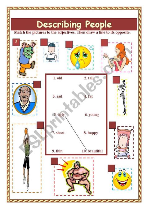 Describing People ESL Worksheet By Bamarcia