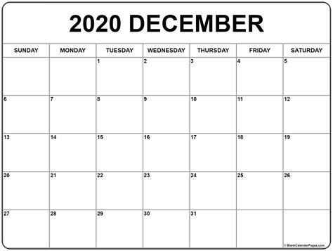 Free printable 2021 monthly printable calendar. December 2020 Printable Calendar Template #2020calendars ...
