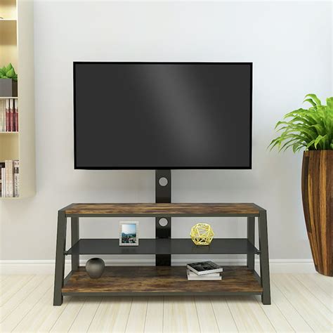Uhomepro Swivel Floor Corner Tv Stand With 3 Shelves Universal Tv