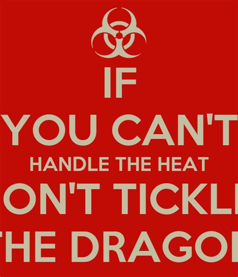 If You Cant Handle The Heat Dont Tickle The Dragon Poster Alison