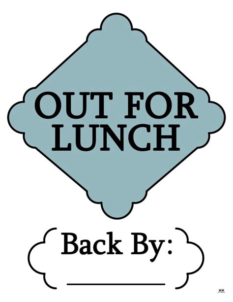Out To Lunch Signs 15 Free Signs Printabulls