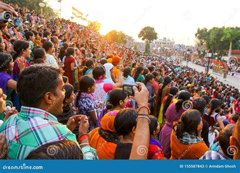 August 152018 Wagha Border Amritsar India Indian Crowd Cheering