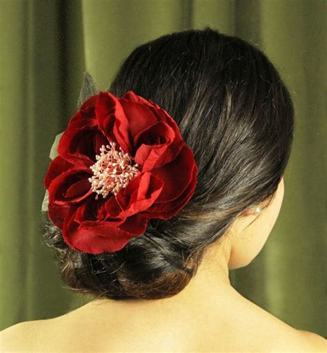 Red Blossom Rose Comb Wedding Hair Comb Wedding Hair Accessories Bridal Hair Accessories