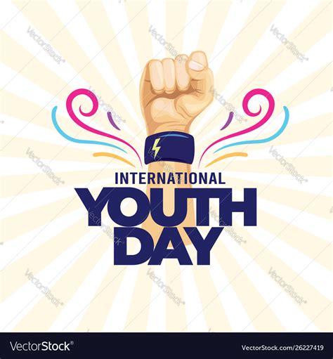 International Youth Day Poster Banner Royalty Free Vector