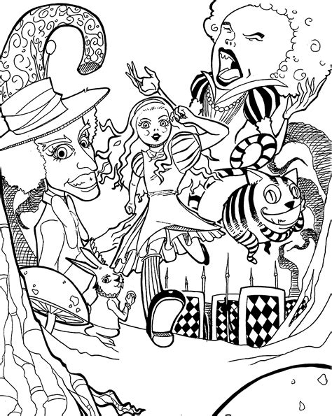 Free Alice In Wonderland Coloring Pages Coloring Home