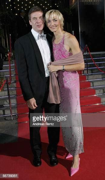 Former Athletes Alain Blondel And His Wife Heike Drechsler Arrive At