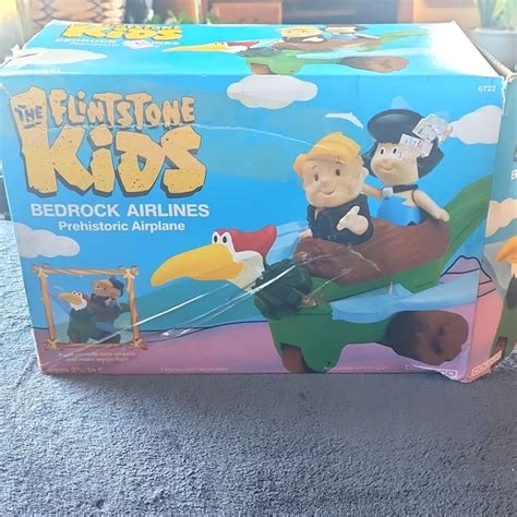 Coleco Toys Vintage 986 Flintstones Kids Bed Rock Airplane Figure