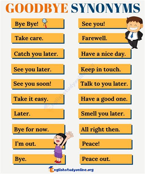Goodbye Synonyms List Of 20 Most Common Synonyms For Goodbye English