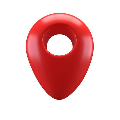 Premium Psd 3d Icon Realistic Style Red Glossy Location Map Pin Gps
