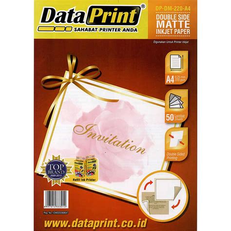 Kertas Double Side Matte Inkjet Paper Data Print A4 220 Gram Fast