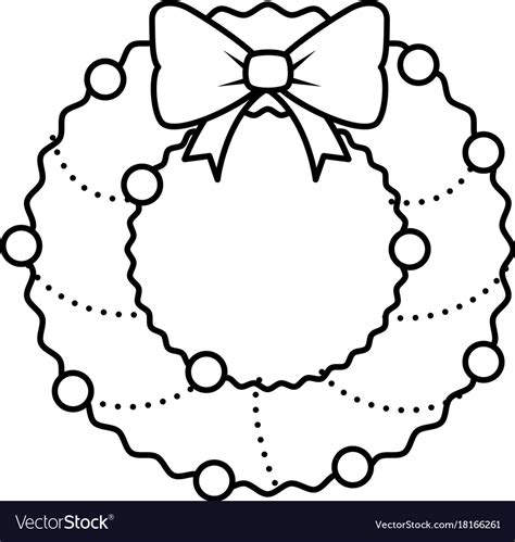 Merry Christmas Wreath Crown Royalty Free Vector Image