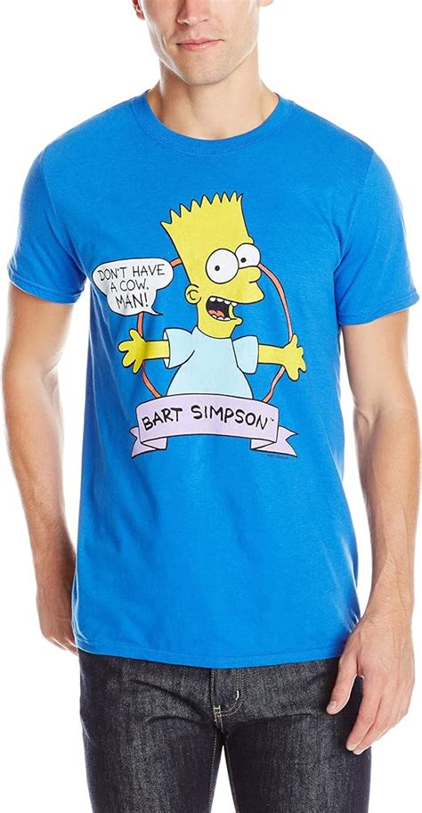 The Simpsons Mens Bart Simpson Logo Tee Royal Medium Amazonca