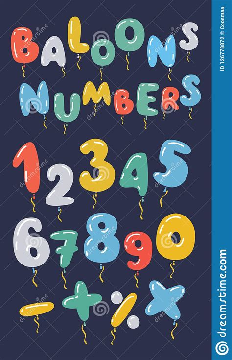 Vector Stock Of Colorful Set Of Balloon Shaped Numbers Stock Vector
