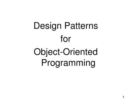 Ppt Design Patterns For Object Oriented Programming Powerpoint