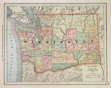 Watsons Atlas Map Of Washington 1886 Art Source International Inc