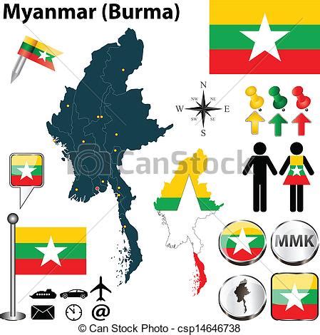 Below is an svg map of the country of myanmar. Map of myanmar. Vector of myanmar set with detailed ...