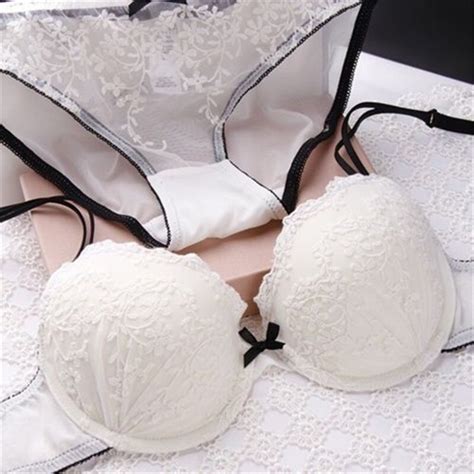Women Push Up Padded Bras Sets Lingerie Bras Panties Lace Floral Underwear Suits In Bra And Brief