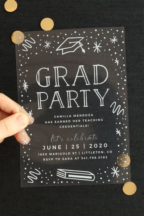 teacher s chalkboard clear graduation invitations