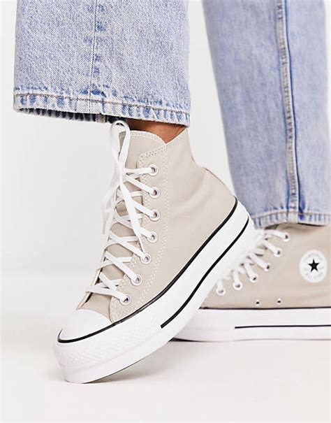 Converse Chuck Taylor All Star Lift Baskets Montantes Taupe Asos