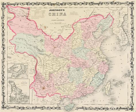 1860 China Johnson China Map Wall Maps Map