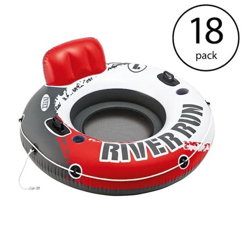 Intex 53 In River Run Inflatable 1 Person Floating Tube Lake Pool Ocean Raft 18 Pack 18 X