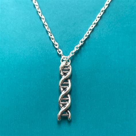 Small Dna Double Helix Necklace Etsy