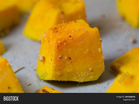 Diced Pumpkin On Image And Photo Free Trial Bigstock