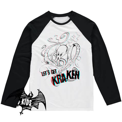 3d Lets Get Kraken Kids Baseball T Shirt Hollow Hill Apparel