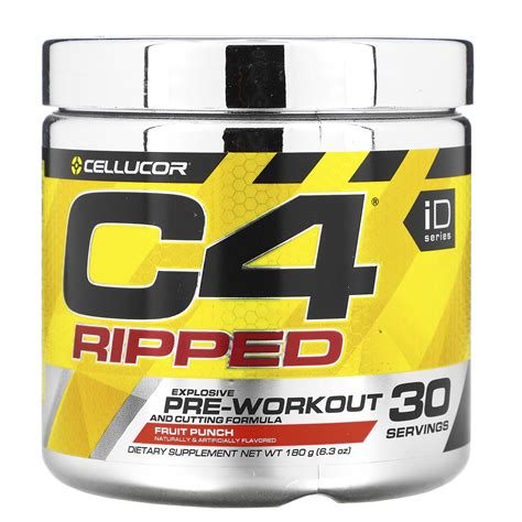 Cellucor C4 Ripped Pre Workout Fruit Punch 634 Oz 180 G Iherb