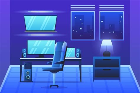 Free Vector Flat Gamer Room Illustration