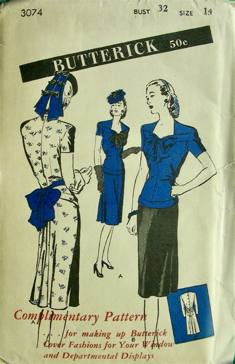 butterick 3074 a vintage sewing patterns fandom